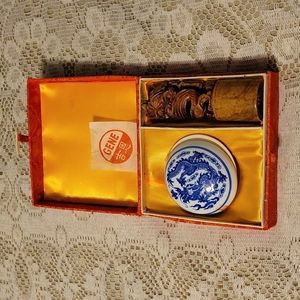 Vintage Asian Porcelain and Marble Wax Seal
